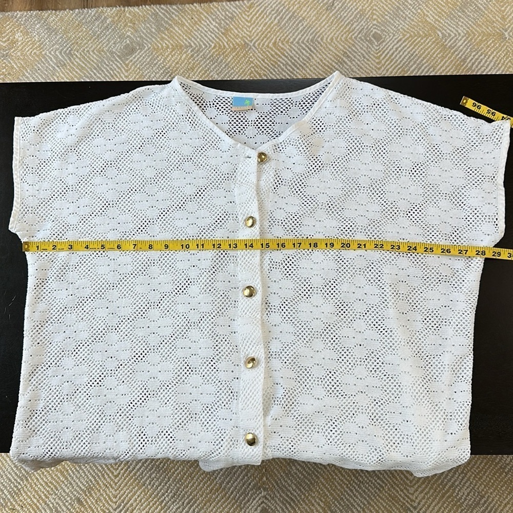 Le Cove Brand White Crochet Lightweight Swimsuit Coverup - Picture 6 of 8